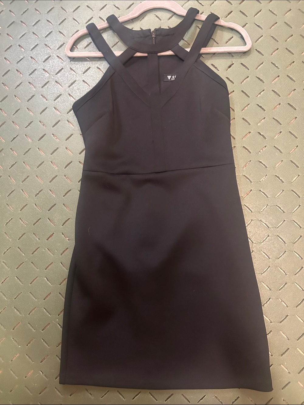 Guess Black Strappy Halter Mini Dress sz 6